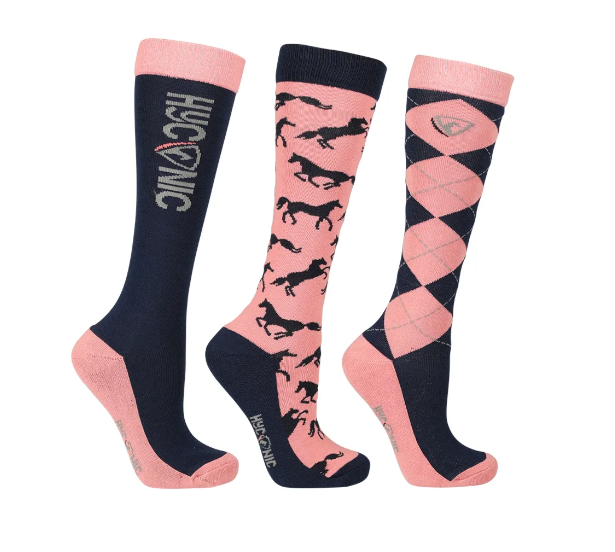 Hyconic Socks Navy/Rose  ADULTS