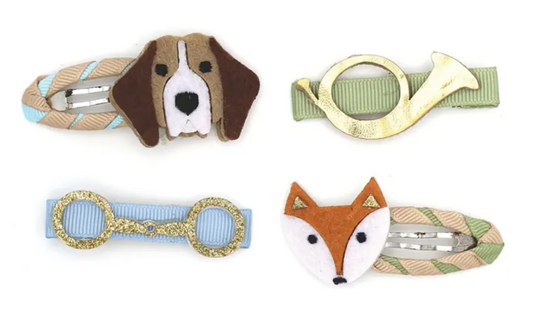 EQUETECH Fox & Hounds Luxury Hair Clips - Set of 4