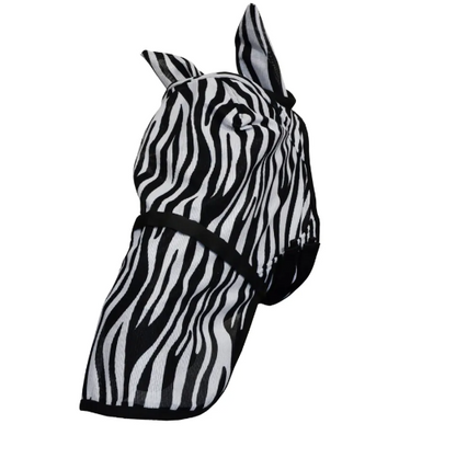 Hy Equestrian Zebra Fly Mask with Ears and Detachable Nose